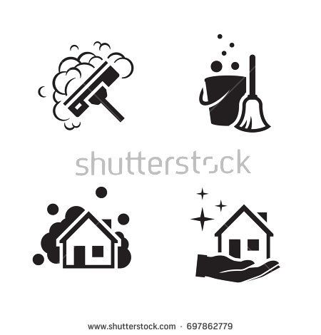 450x470 House Cleaning Services Vector Logo Black Icon On A White