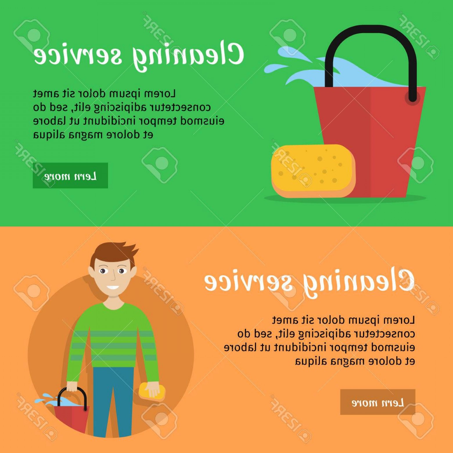 1560x1560 Photostock Vector Set Of Cleaning Service Web Banners Flat Style