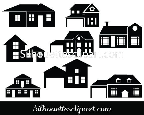 500x400 House Silhouette Vector Drawing House Silhouette, Silhouette