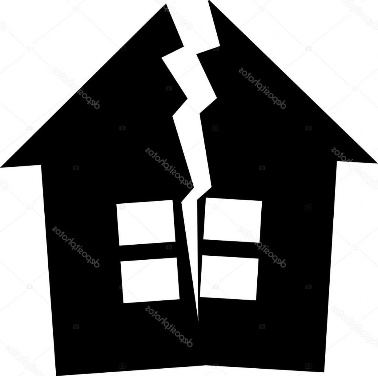 1228x1222 Broken House Stock Vector Shoshina Soidergi