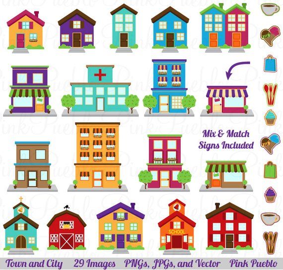 570x543 City Clipart Clip Art, Printable House Village Town Clip Art