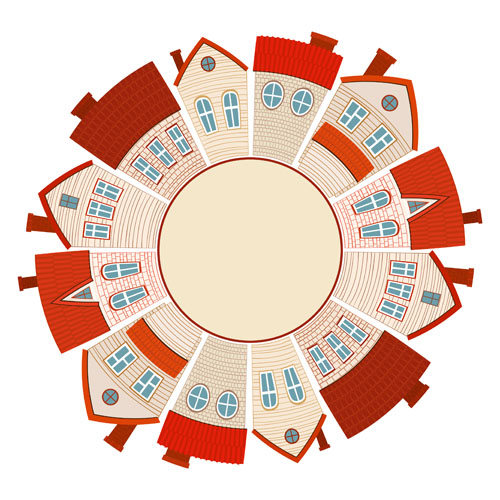 500x500 Creative House Frame Vector Material Free Download