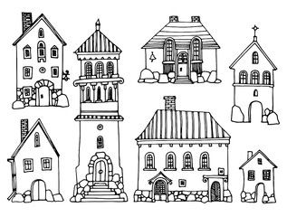 317x240 Vector Cartoon Hand Drawing Houses Frame Doodles And Drawings
