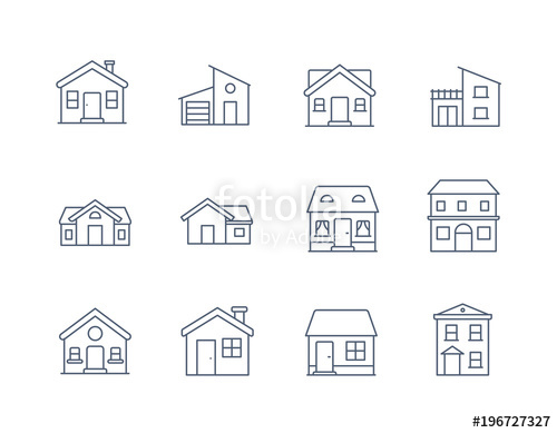 500x389 House Line Icon Vector Home Icon Building Houses