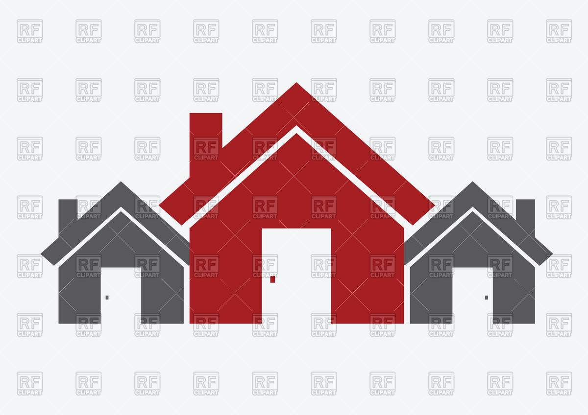 1200x848 Red And Grey House Icon Vector Image Of Architecture, Buildings