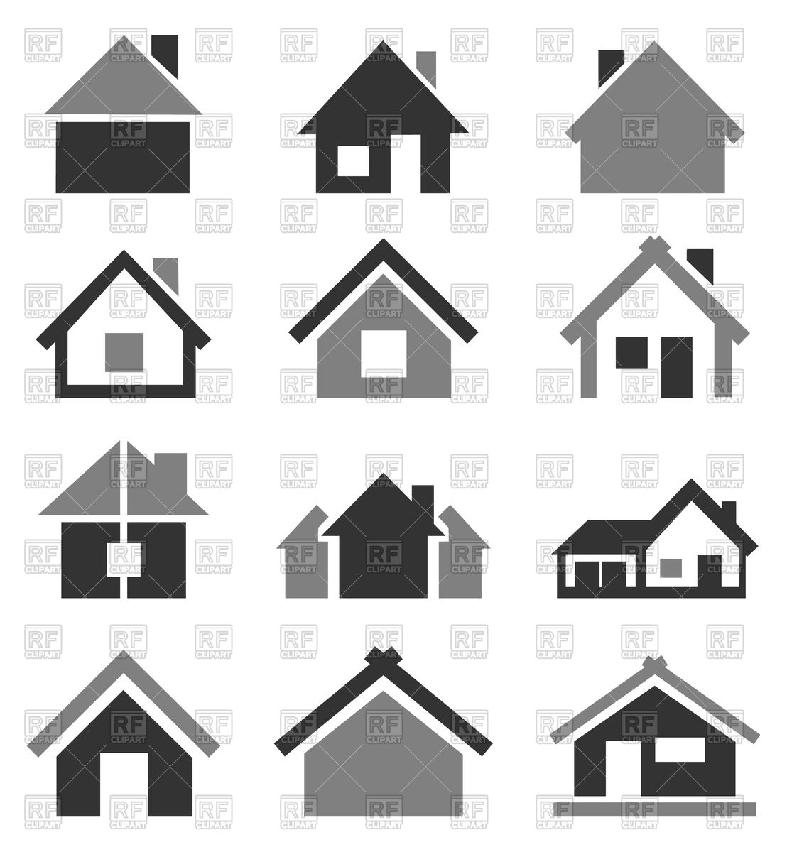 1108x1200 Set Of House Icons Vector Image Of Icons And Emblems