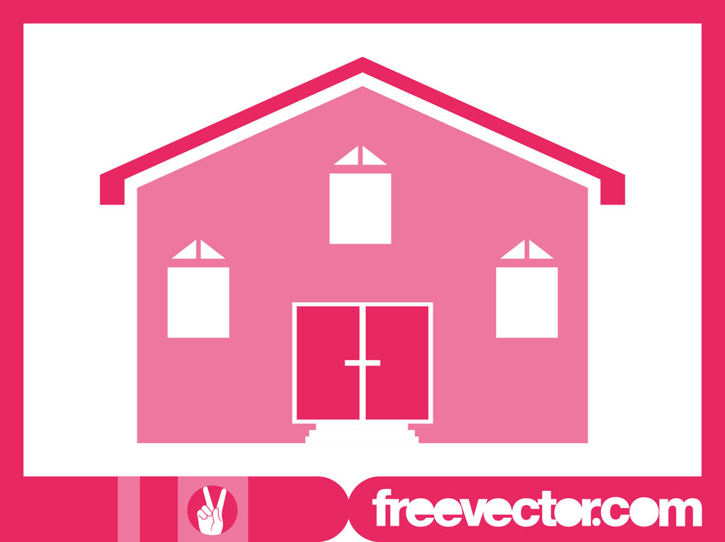 1024x765 Pink House Icon Vector Art Graphics