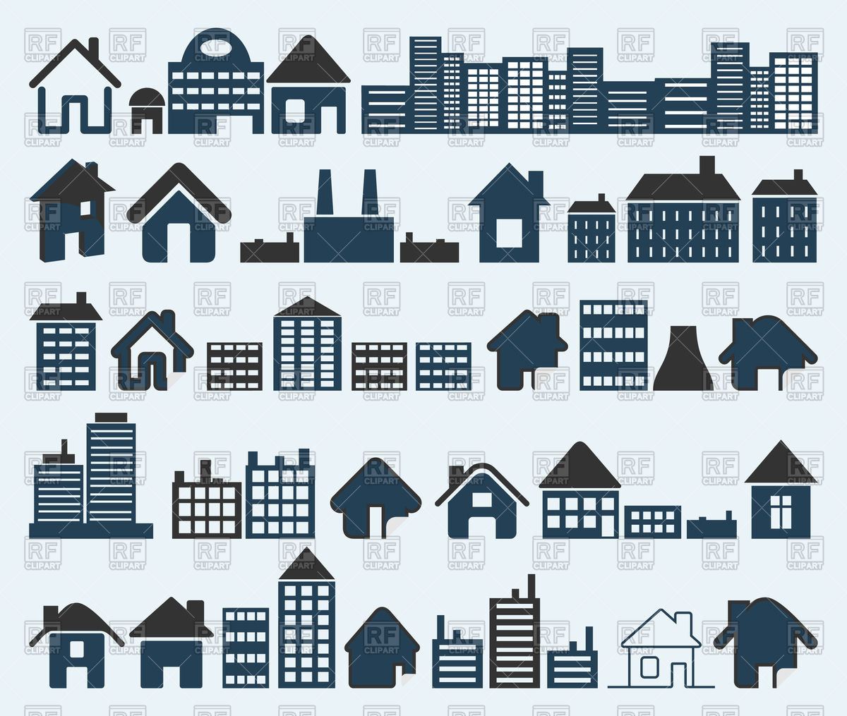 1200x1015 Set Of House Icons Vector Image Of Architecture, Buildings