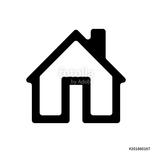 500x500 Black House Icon, Vector Isolated Object Stock Image And Royalty