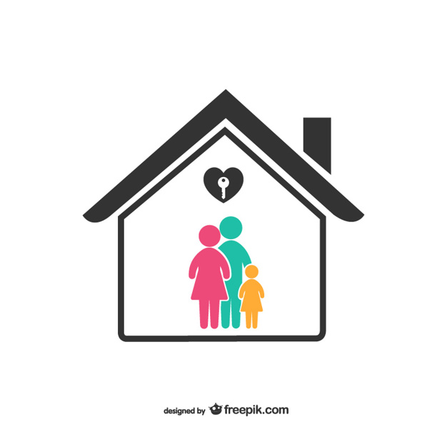 626x626 Colorful Family With House Icon Vector Free Download