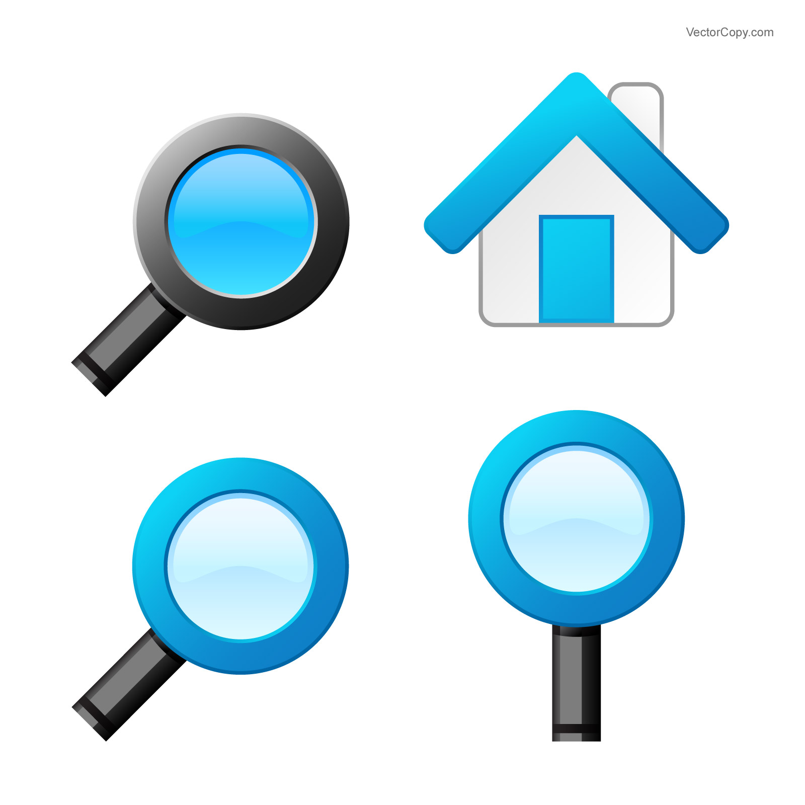 1600x1600 Magnifying Lens And House Icon Free Download Vector Clipart Image