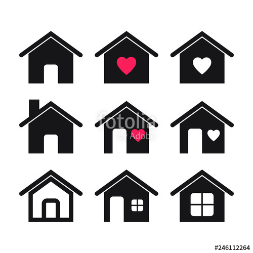 500x500 Set Of House Icons And Sweet Home Icons, Vector Illustration