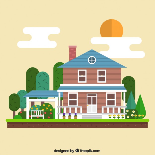 626x626 Geometric House Illustration Vector Free Download