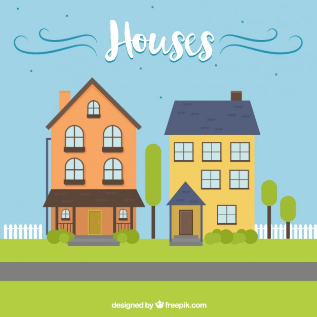 626x626 Houses Illustration Vector Free Download