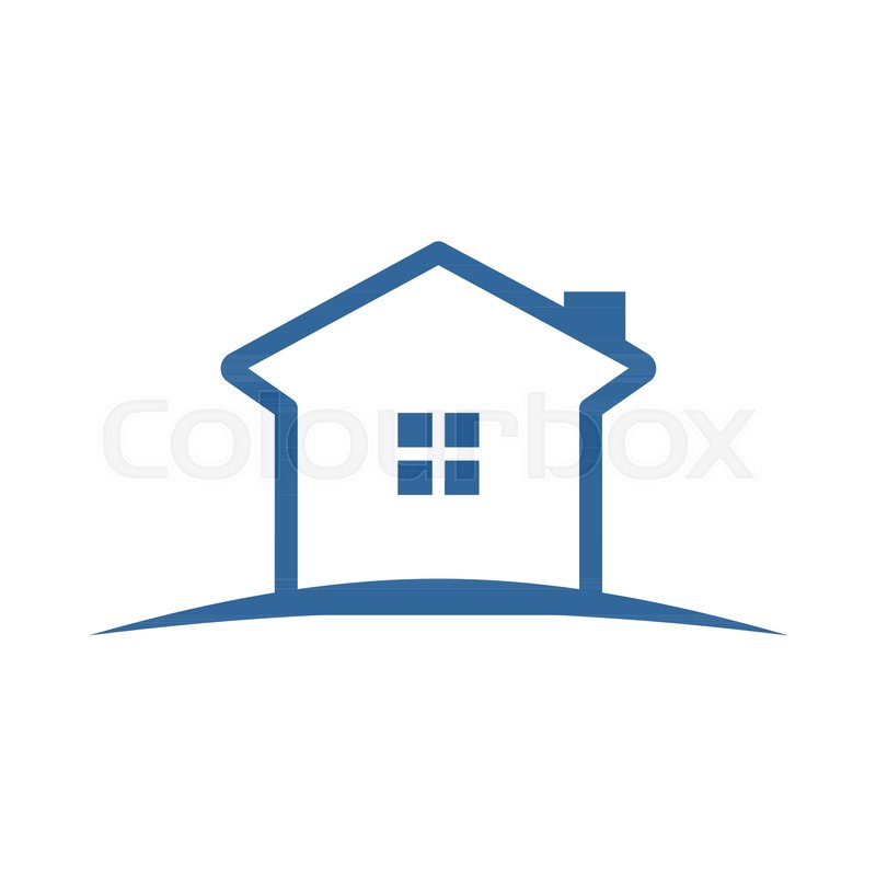 800x800 Simple Blue Land House Vector Stock Vector Colourbox