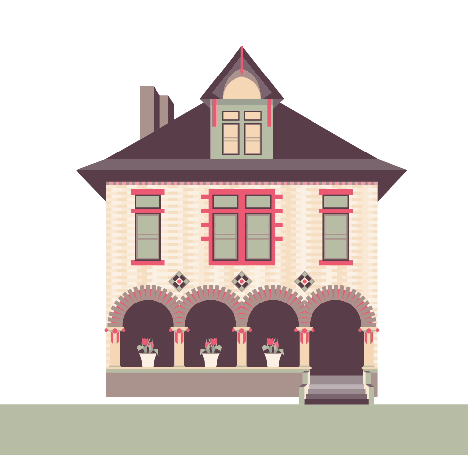 942x916 House Vector Illustration