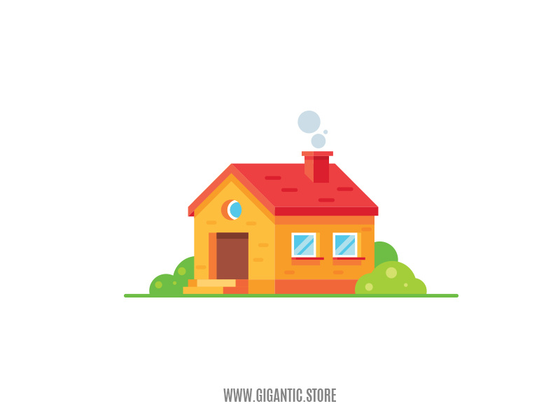 800x600 Flat Design House Illustration In Adobe Illustrator