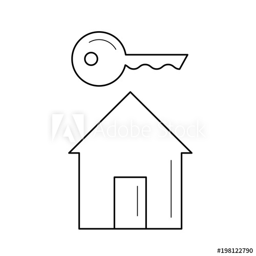 New House Key Vector Line Icon Isolated On White Background House 500x500 New House Key Vector Line Icon Isolated On White Background House