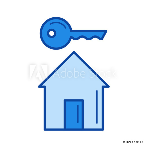 New House Key Vector Line Icon Isolated On White Background New 500x500 New House Key Vector Line Icon Isolated On White Background New