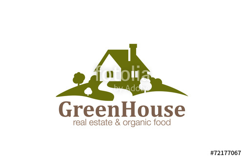 500x324 Real Estate House Logo Design Eco Natural Farm Stock Image