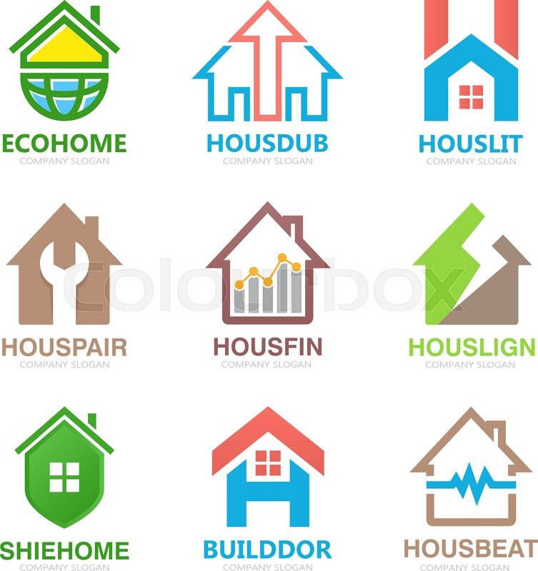 753x800 Set Of House Logo Design Template Stock Vector Colourbox