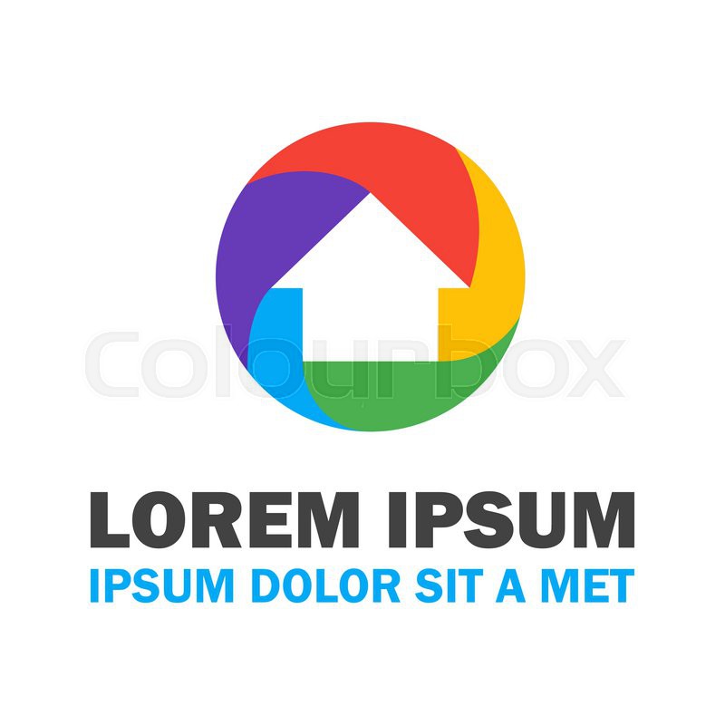 800x800 Colorful House Logo Vector Logo Stock Vector Colourbox