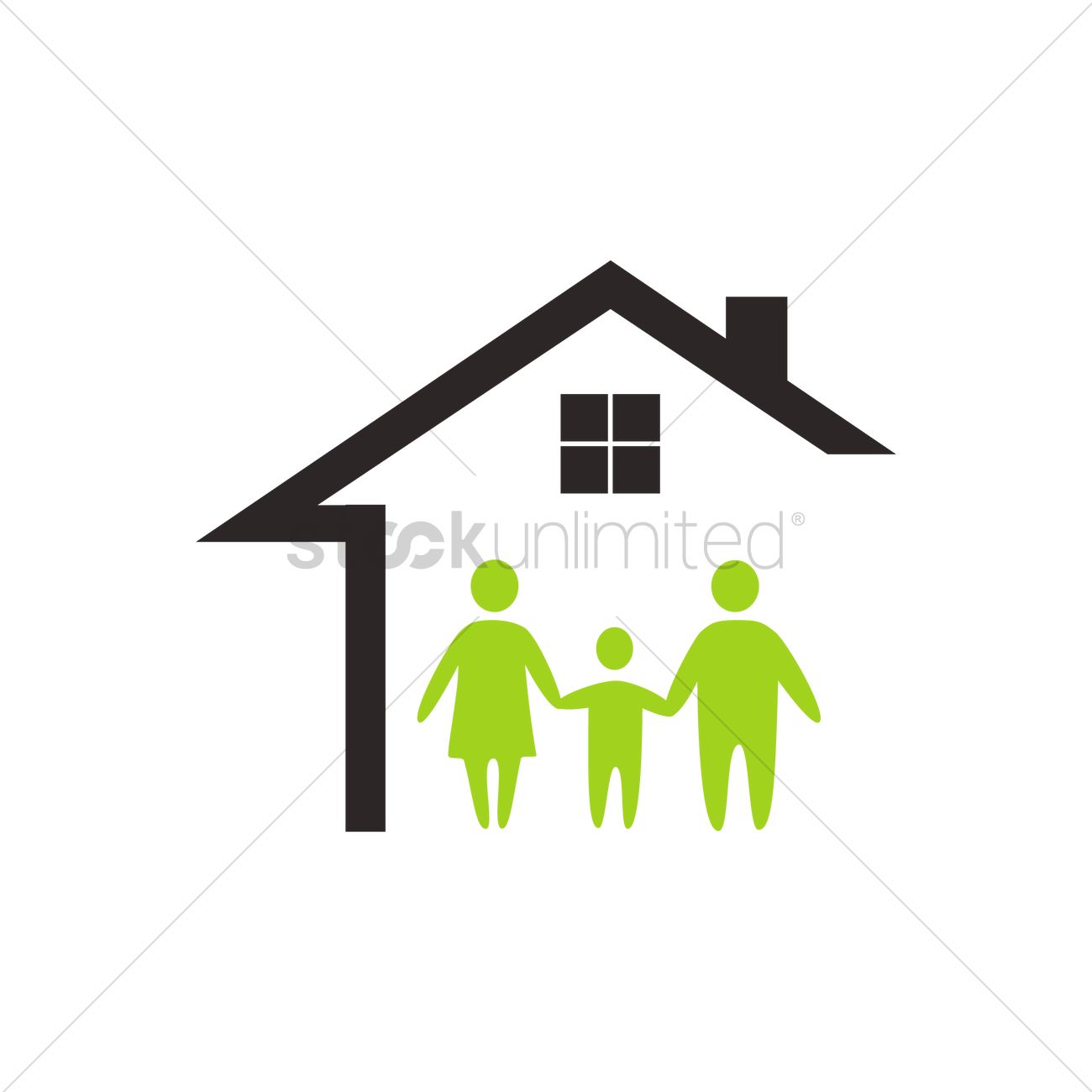 1300x1300 Family House Logo Vector Image