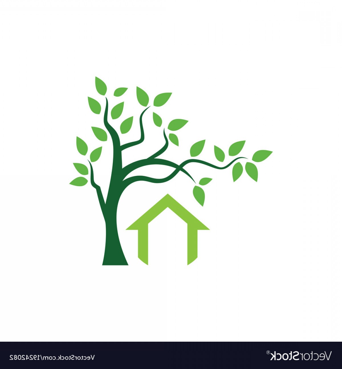 1200x1296 Green Tree House Logo Vector Soidergi