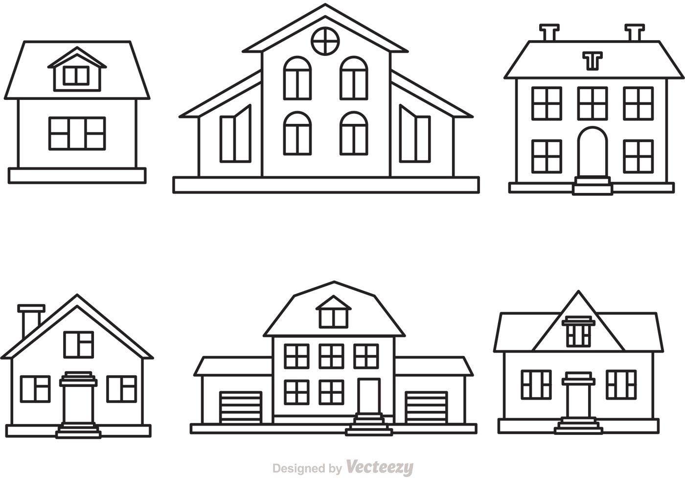1400x980 House Outline Free Vector Art