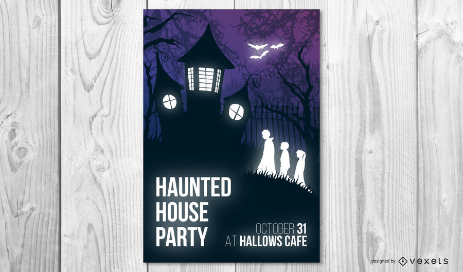 900x529 Haunted House Party Halloween Poster