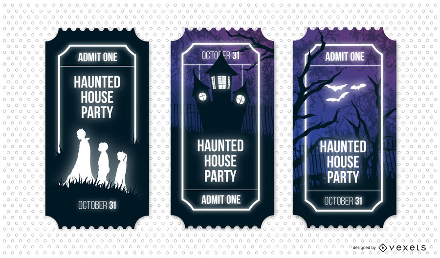 900x529 Haunted House Party Ticket Set
