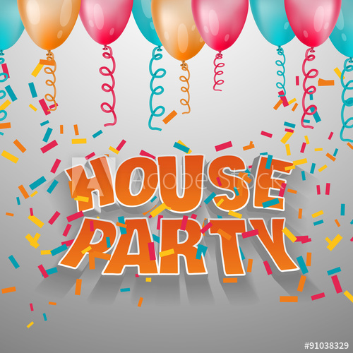 500x500 House Party Card Invitation
