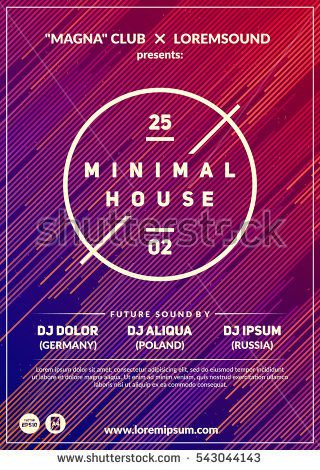 320x470 Minimal House Party Poster Futuristic Flyer Design Dynamic