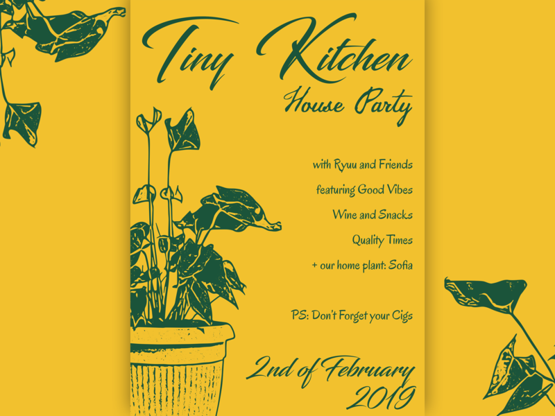 800x600 Vintage Floral Poster For A Tiny Kitchen House Party