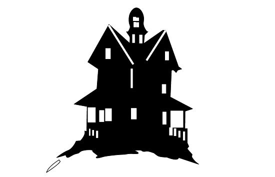 550x354 Halloween House Silhouette Vector Halloween Vector Graphics