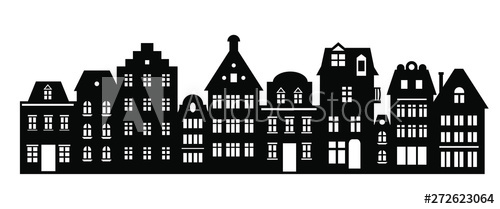 500x209 Laser Cutting Amsterdam Style Houses Silhouette Of A Row