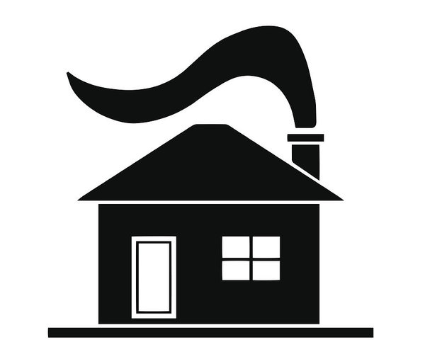 600x514 Black House Silhouette Vector Art Print