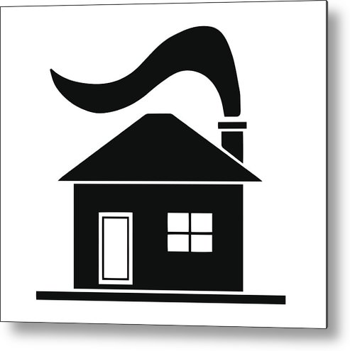 493x495 Black House Silhouette Vector Metal Print
