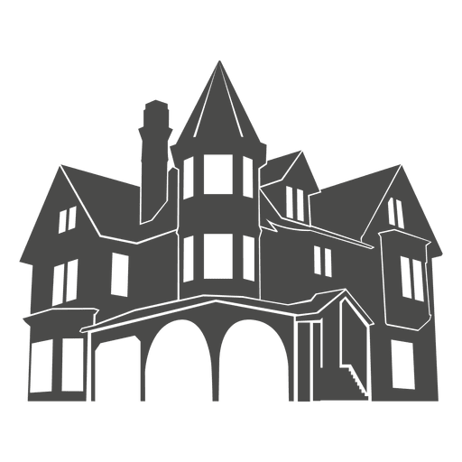 512x512 European House Silhouette