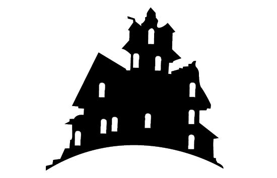 550x354 Free Haunted House Silhouette Vector Clipart Halloween Vector