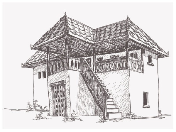 600x450 House Sketch Vector My Free Photoshop World