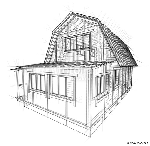 500x488 House Sketch Vector Rendering Of Stock Image And Royalty Free