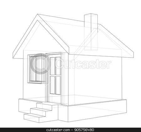 450x422 House Sketch Vector Stock Vector
