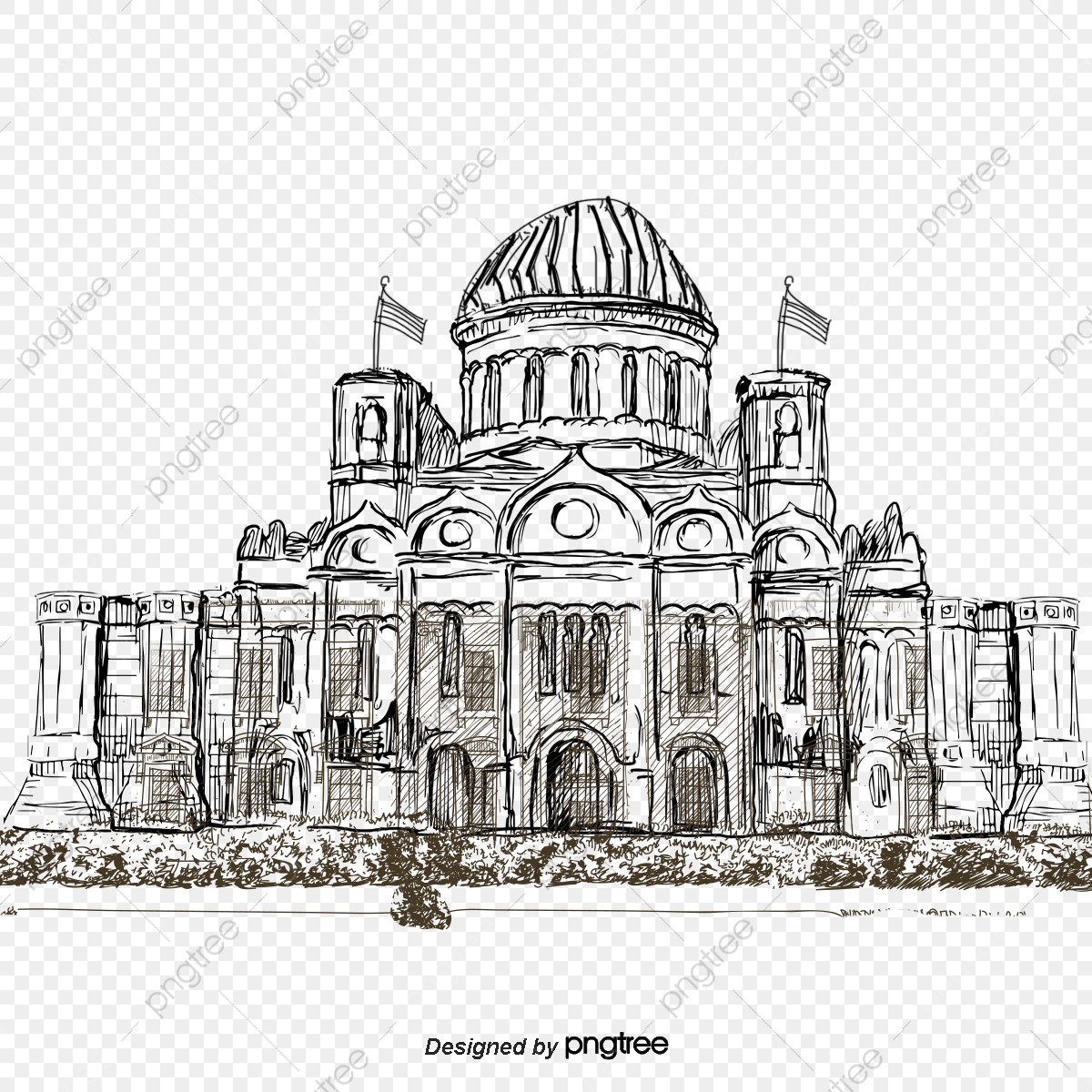 1200x1200 Sketch The American White House, Sketch Vector, House Vector