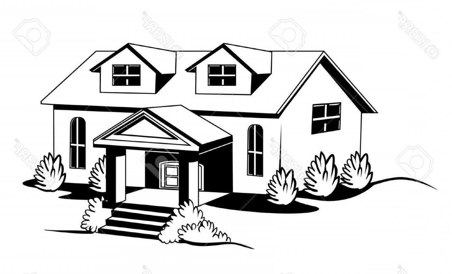1560x949 Black And White House Vector Handandbeak