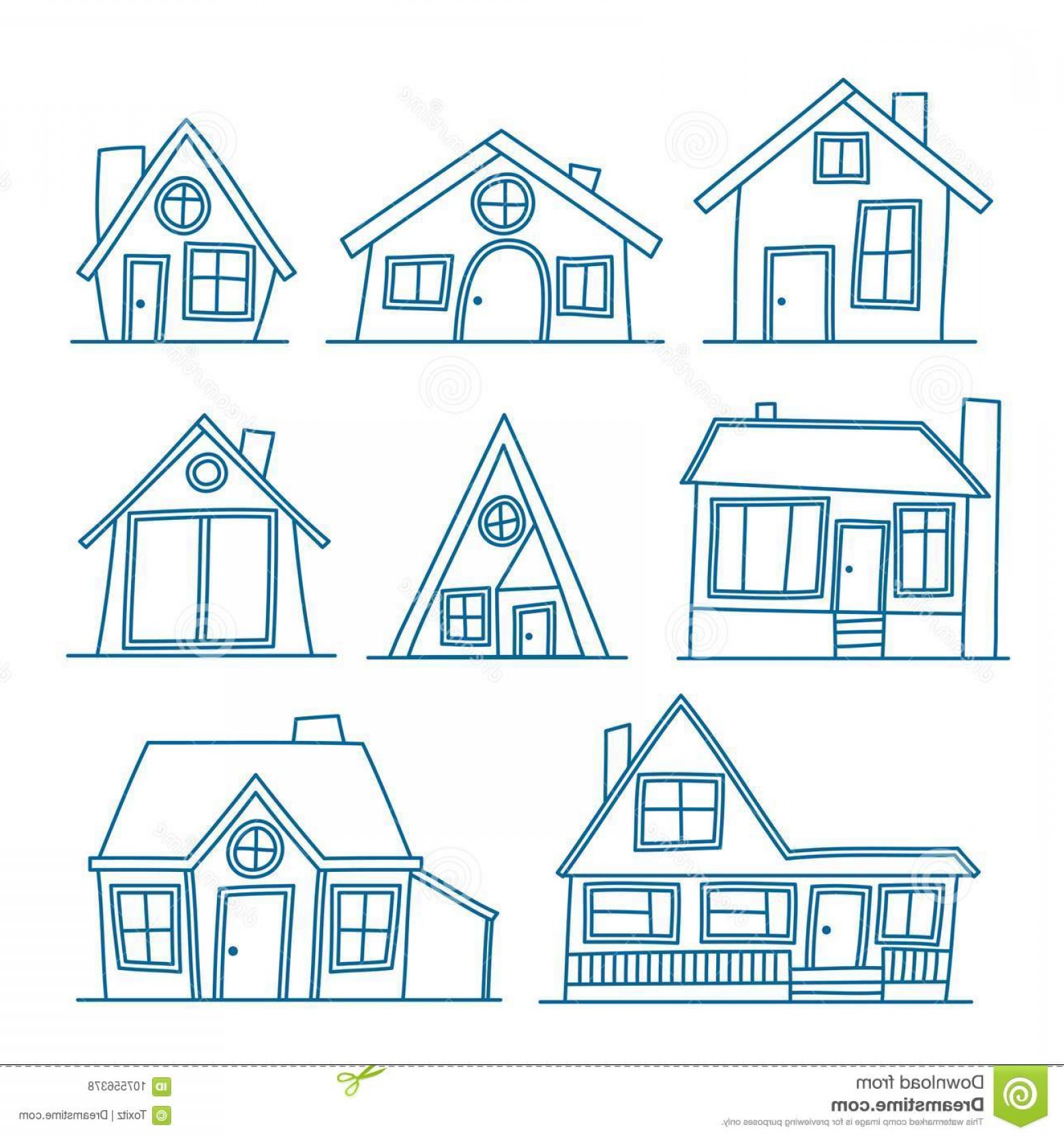 1560x1668 Set Vector Line Art Illustration Cool Detailed House Icon Isolated