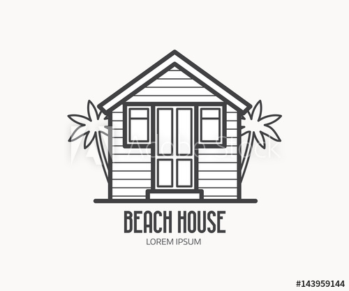 500x417 Summer Bath House Vector Illustration Beach House Logo Or Label