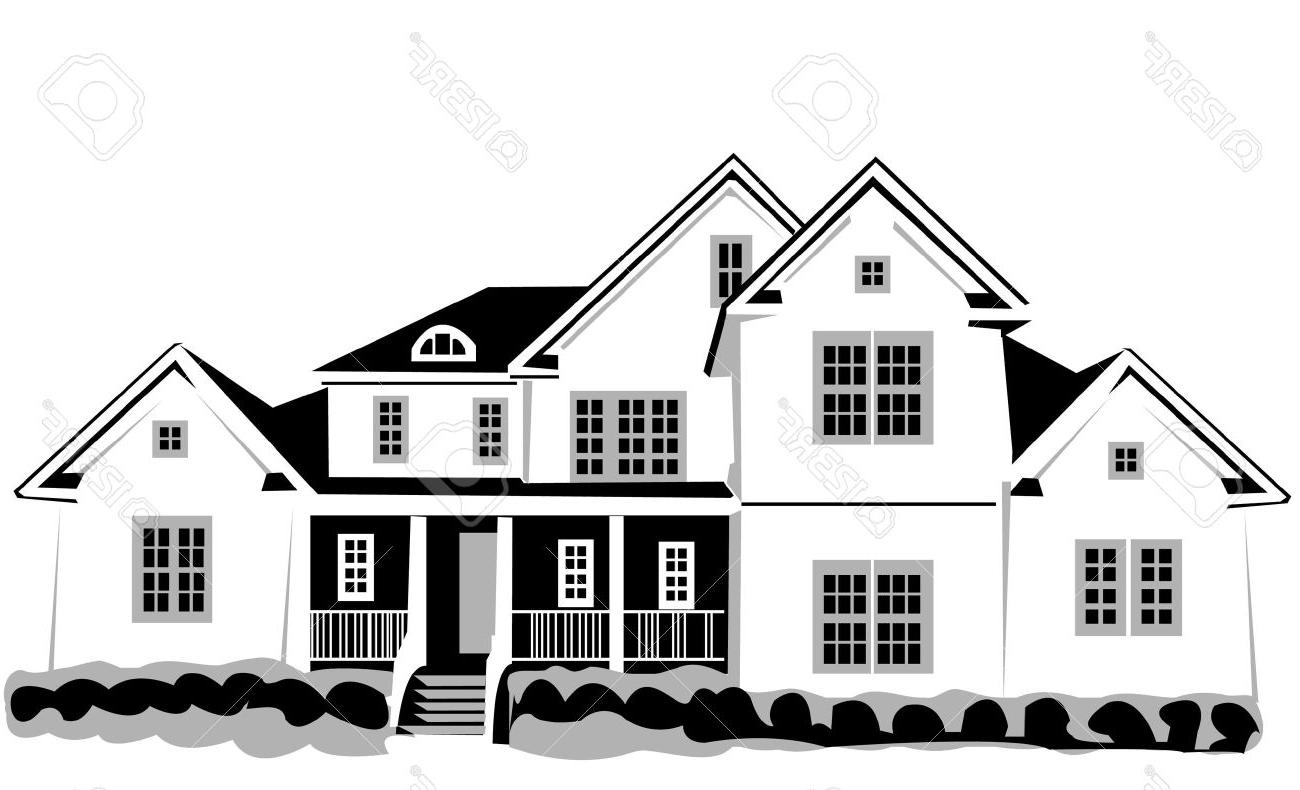1300x790 Unique Black And White House Vector Pictures Free Vector Art
