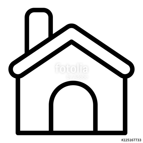500x500 Home Line Icon House Vector Illustration Isolated On White