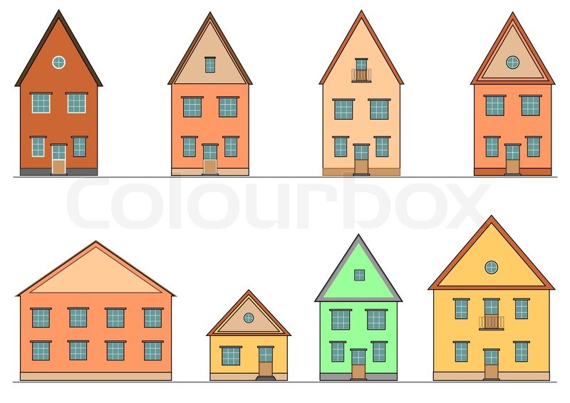 800x566 Set Of Houses Vector Art Stock Vector Colourbox
